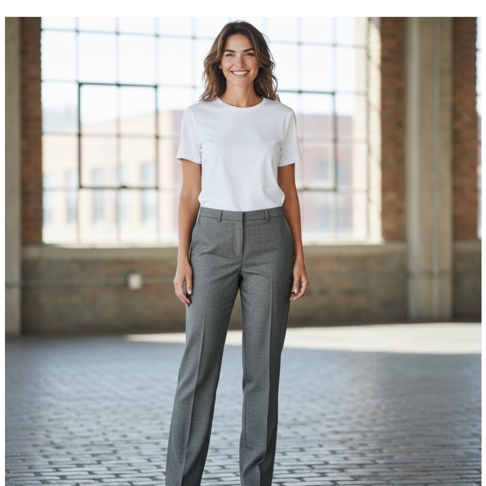 Talbots Women's Curvy Fit‎ Gray Dress Pants Trousers Mid-Rise - Size 10